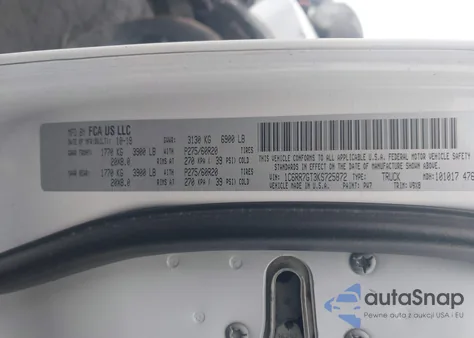 2019 Ram 1500 Classic Warlock 4X4 6'4 Box z USA, uszkodzony, nr VIN 1C6RR7GT3KS725872